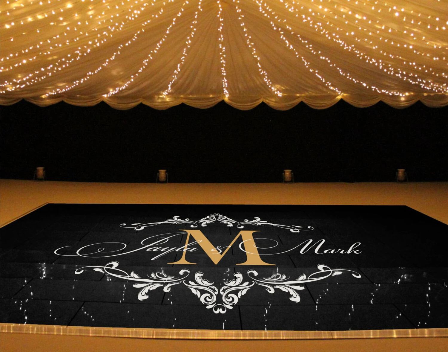 Wedding Dance Party Vinyl Floor Cover Gloss & Matte White & Black Decal Sticker