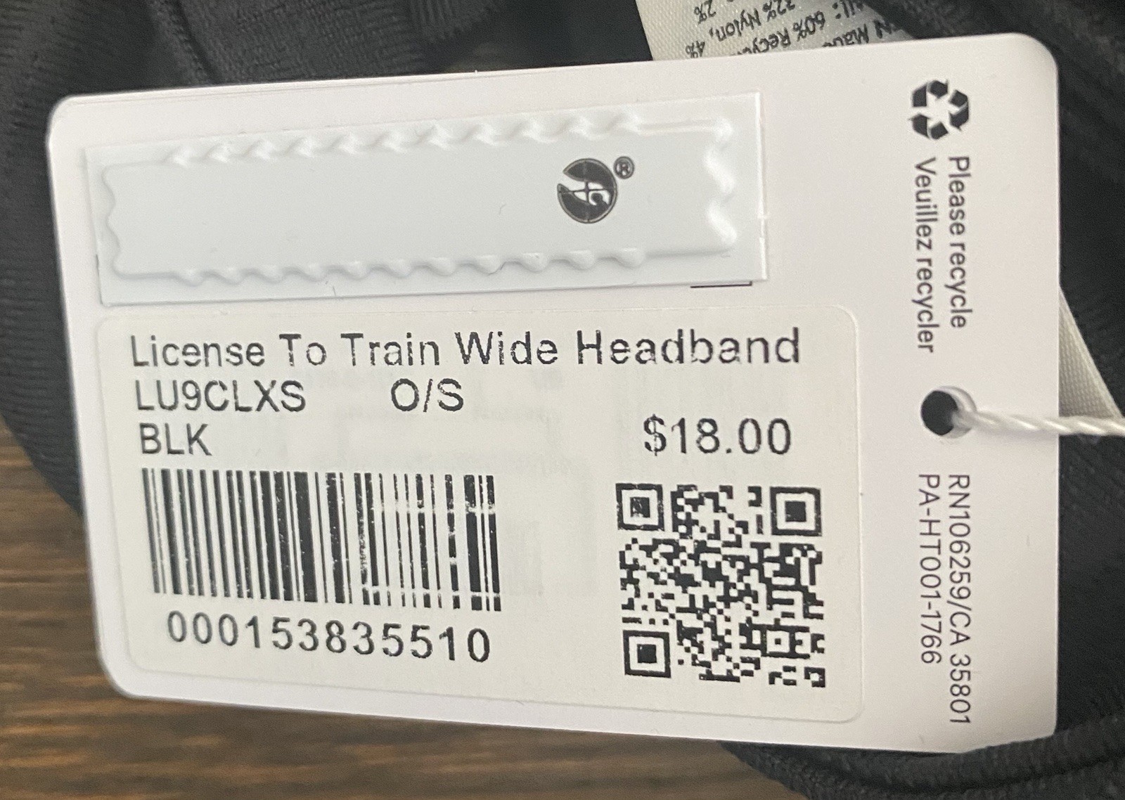 Lululemon License To Train Unisex Wide Headband Black