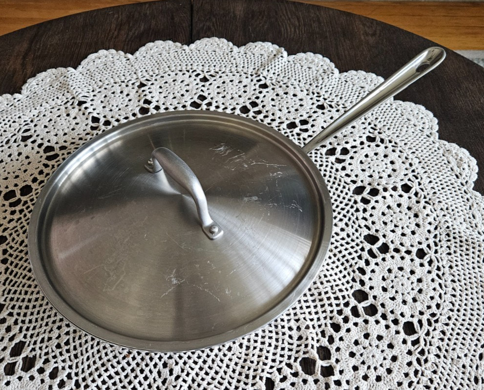 All-Clad D3 12" Stainless Steel Skillet with Lid