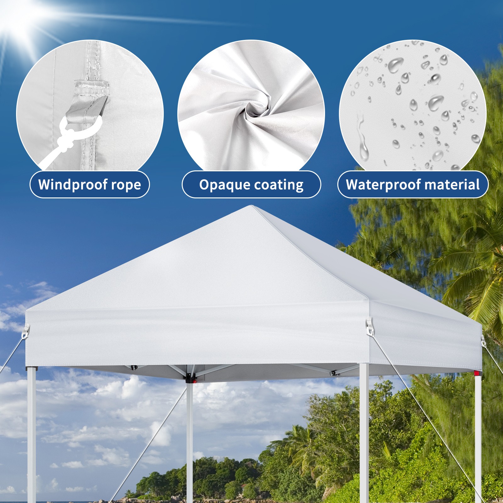 5x5ft Pop Up Canopy Tent Outdoor Folding Canopy with Sidewall