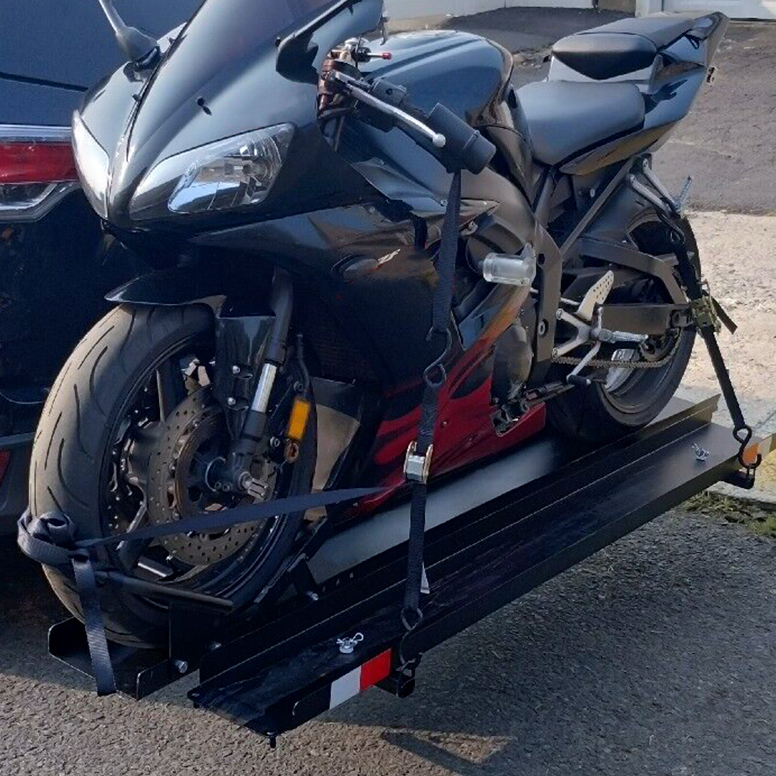 Motorcycle Carrier Scooter Dirt Bike Hitch Mount 600LBS Rack Ramp Hauler