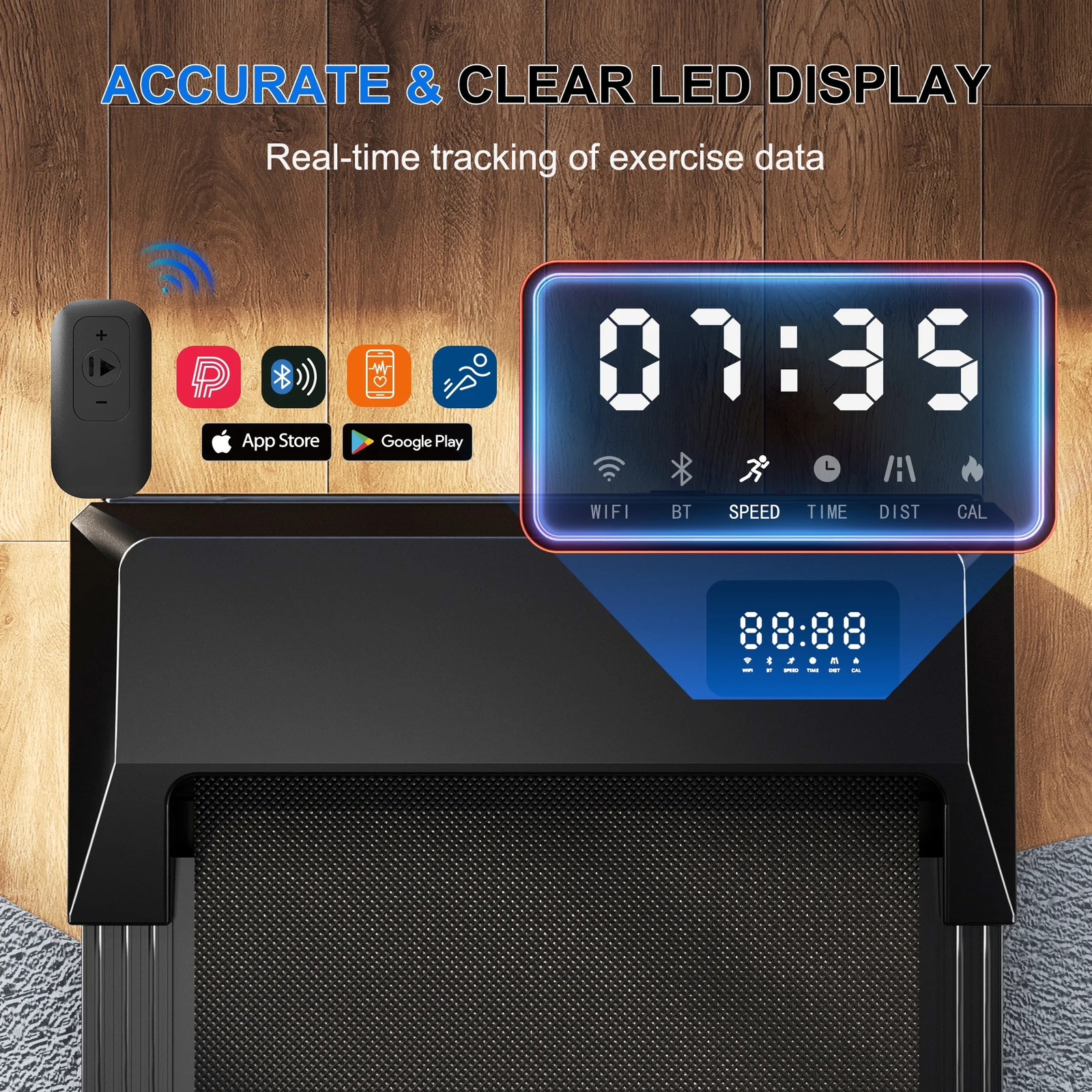 Under-Desk Walking Treadmill, 3.8 MPH, 6% Incline, Quiet Portable, 300 lb