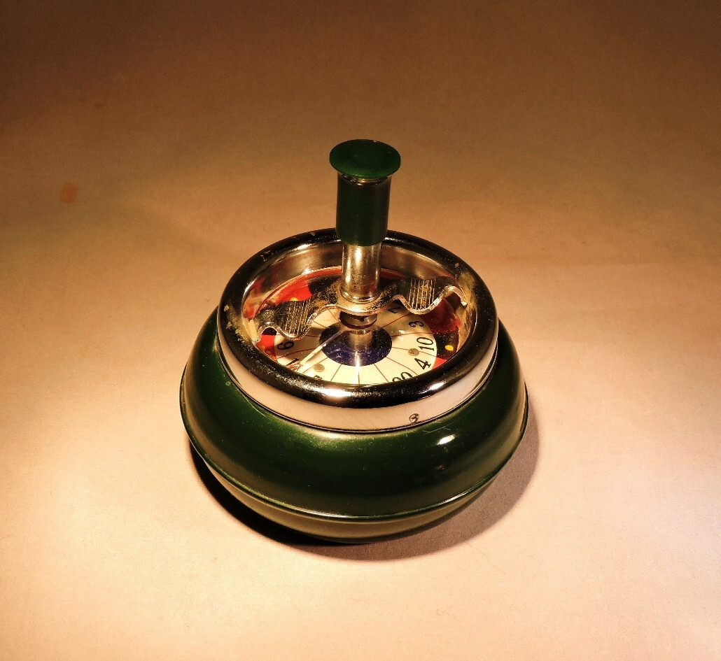 Vintage Roulette Wheel Ashtray 1960's era Works Great