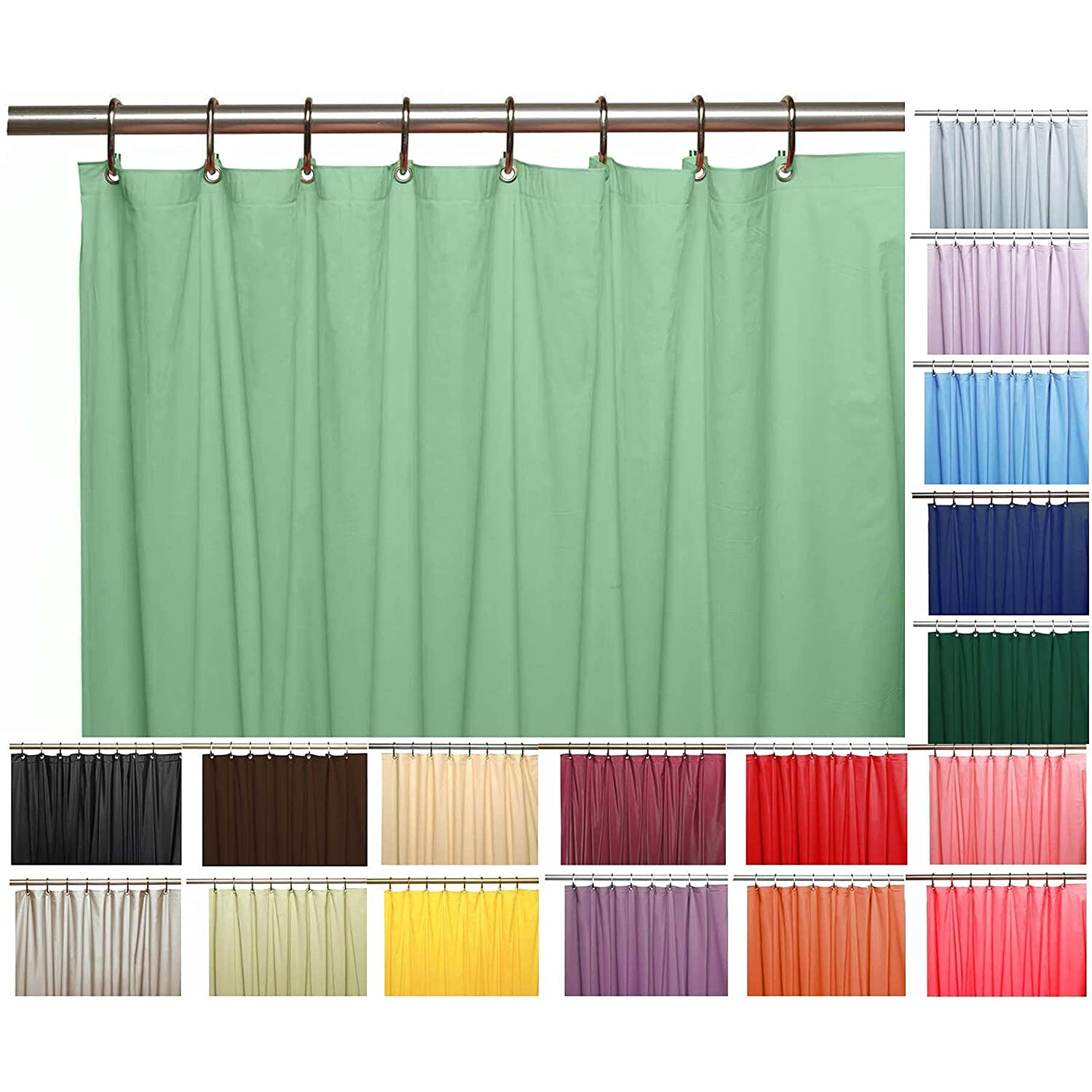 PVC Shower Curtain Liner Vinyl Resistant Water Repellent Odorless With Magnets