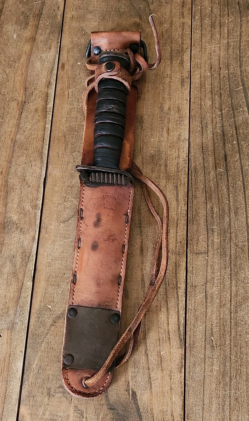 Vtg U.S. M3 Case 1943 Fighting Knife w/ U.S. M6 1943 L&C Leather Sheath FJA