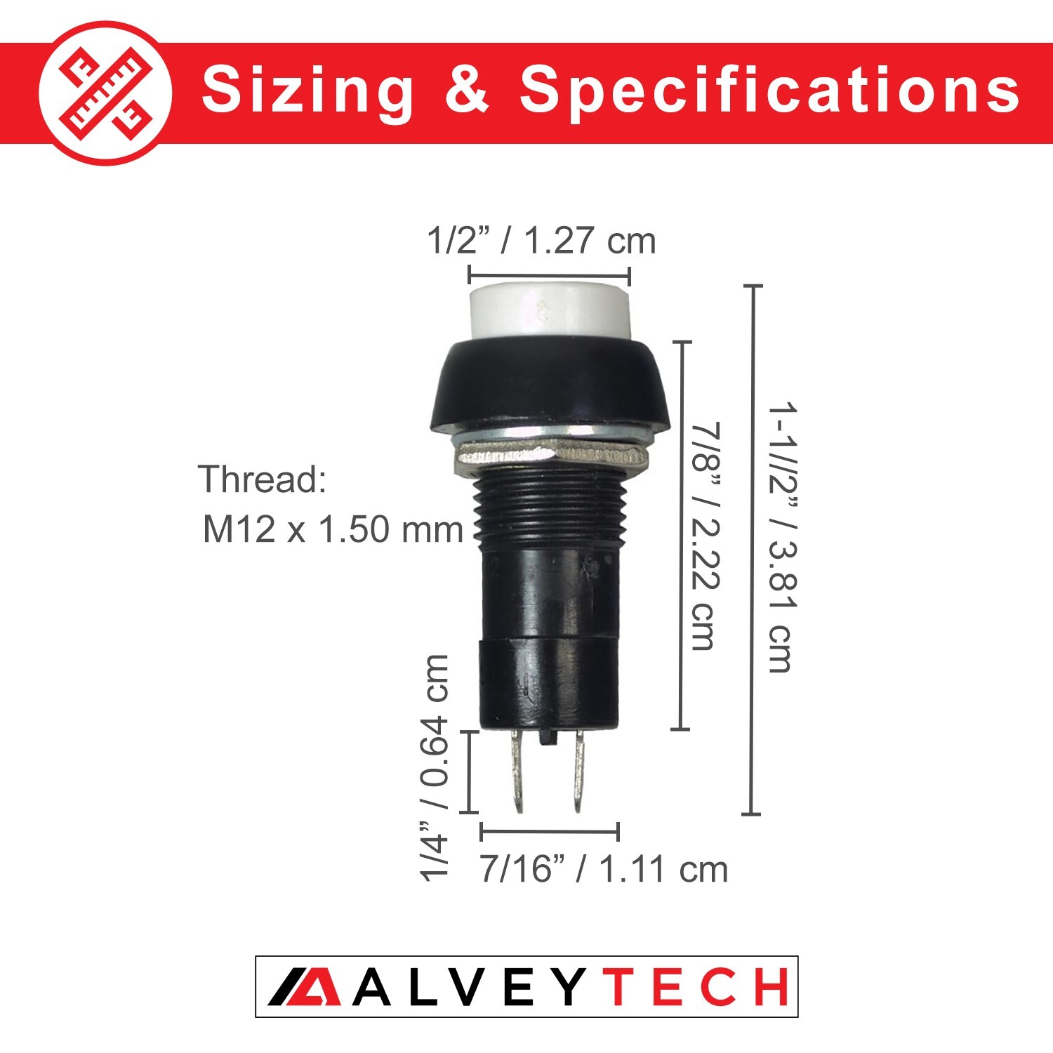 White Horn Button - For Go-Go and Pride Mobility Scooters