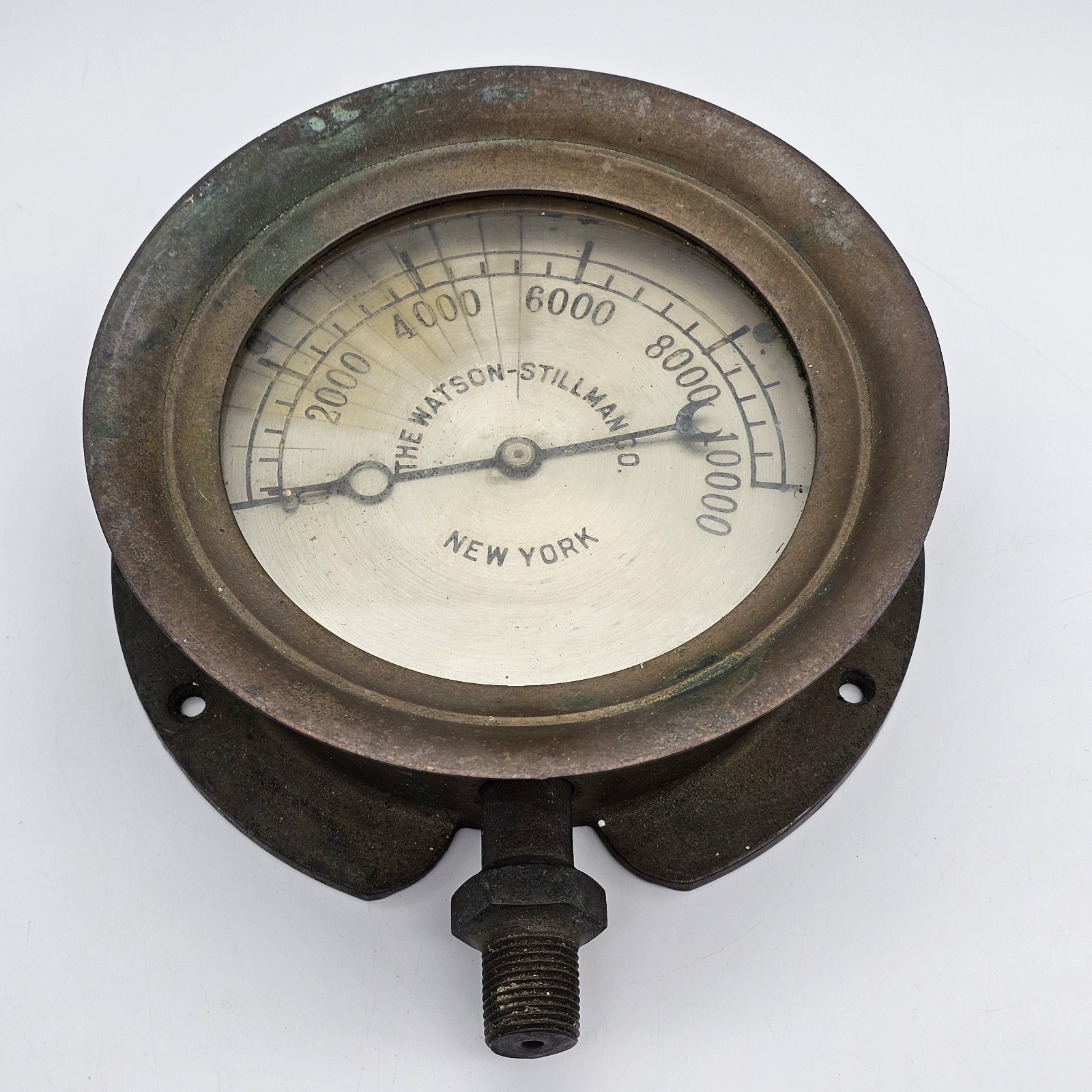 Watson Stillman Antique Brass Pressure Gauge 10,000 PSI