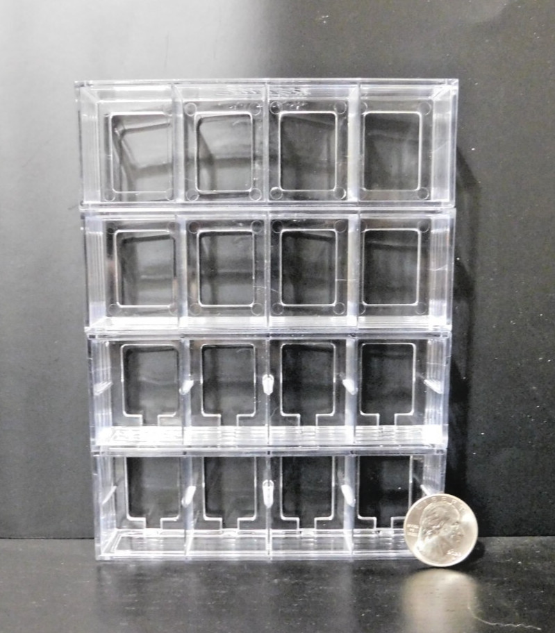 1 Funko Bitty POP! 4 Slot Stackabe Display Case Original Version, No tabs