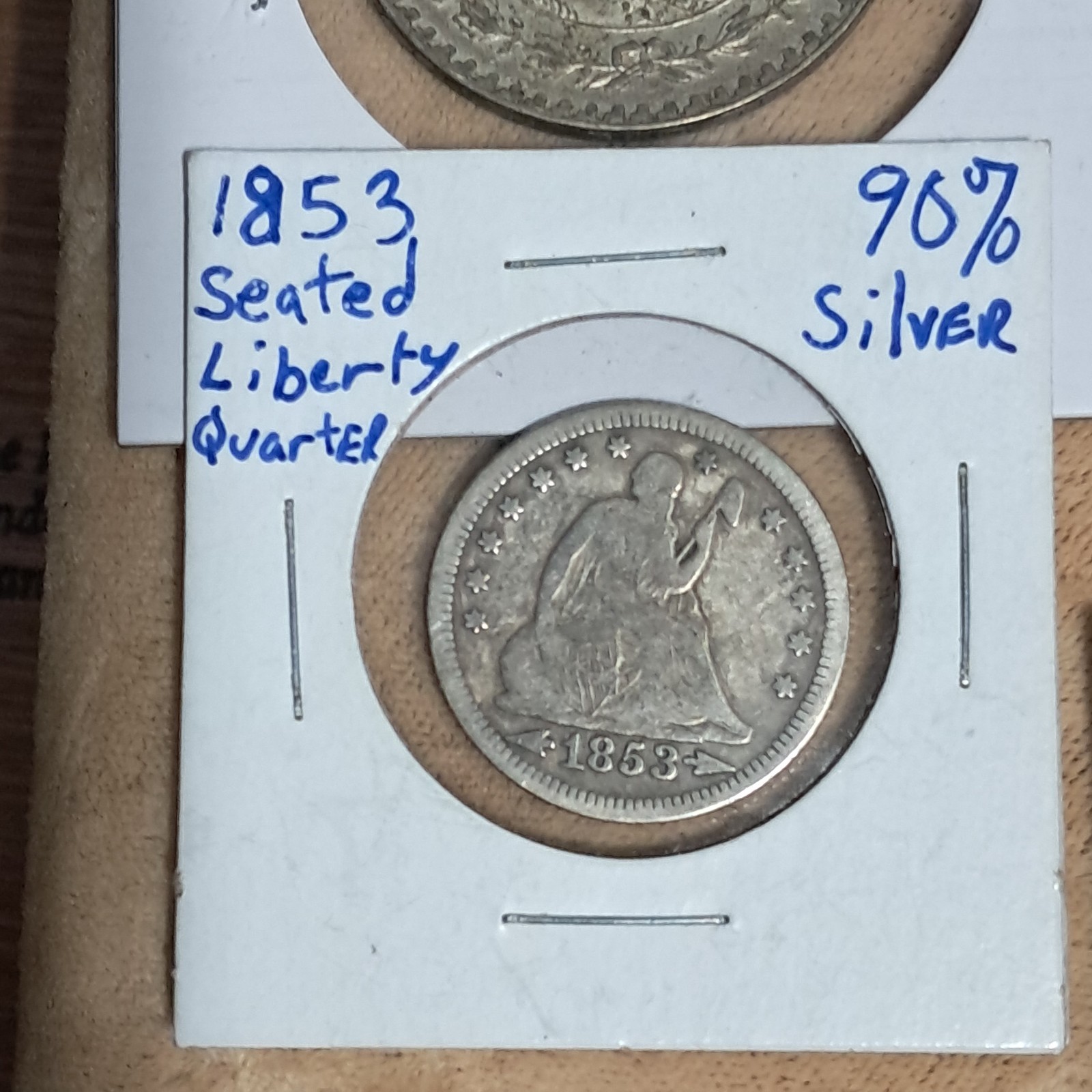 Estate Sale Junk Drawer Coin Collection Coin Lot Seated Liberty Quarter & Dime