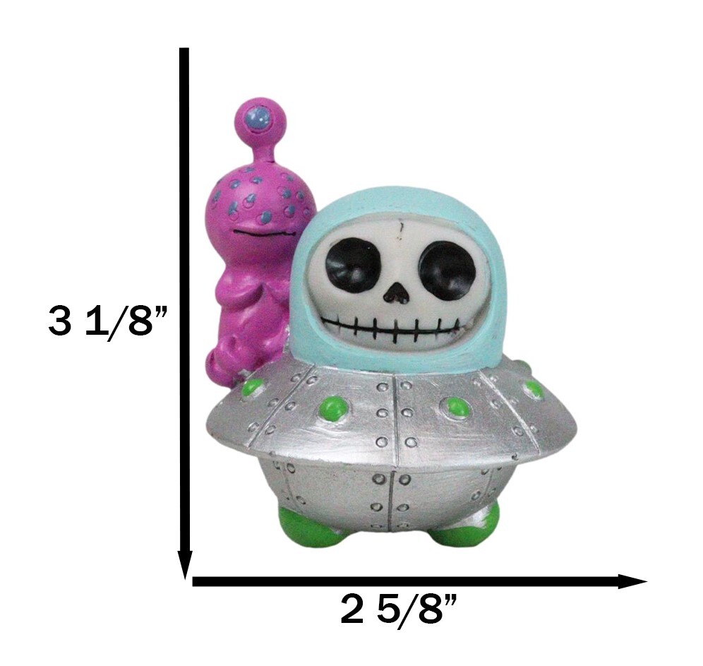 Furrybones UFO ET Alien Planetary Space Ship Dish Skeleton Figurine Furry Bones