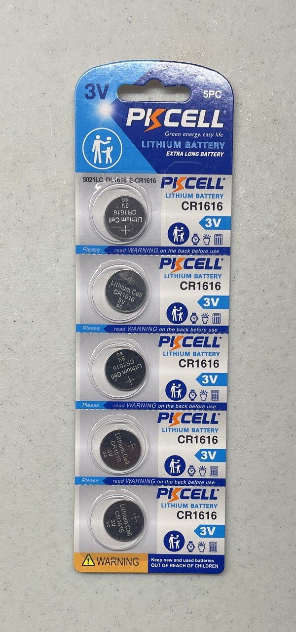 5 Pack CR1616 1616 PKCELL Lithium 3v Battery FACTORY FRESH w/ FREE SHIPPING 2029