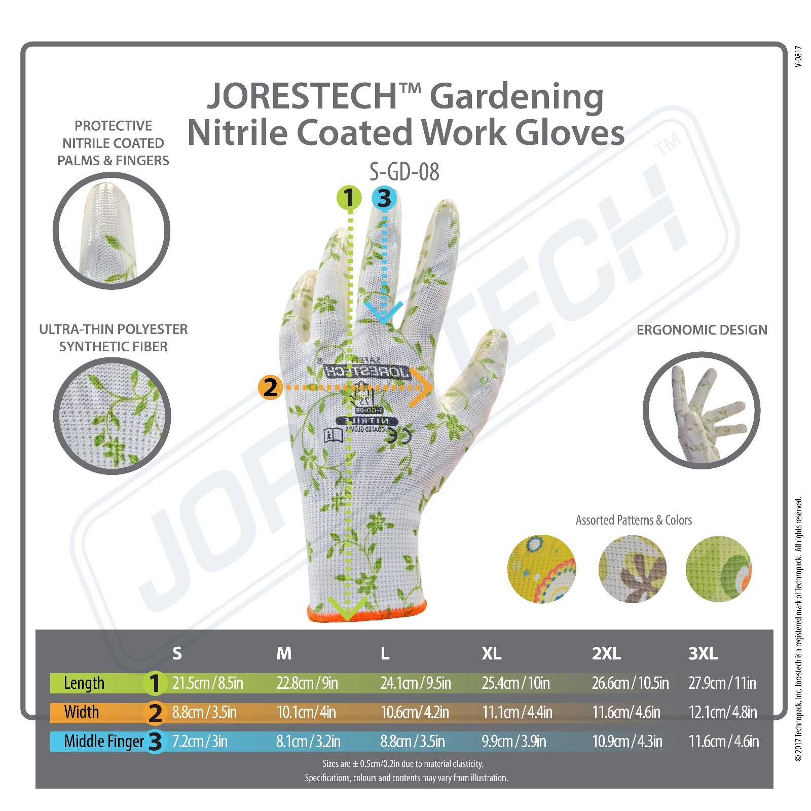 Garden Gardener Gardening Gloves Yard Nitrile Knit Wrist 12 pack Jorestech