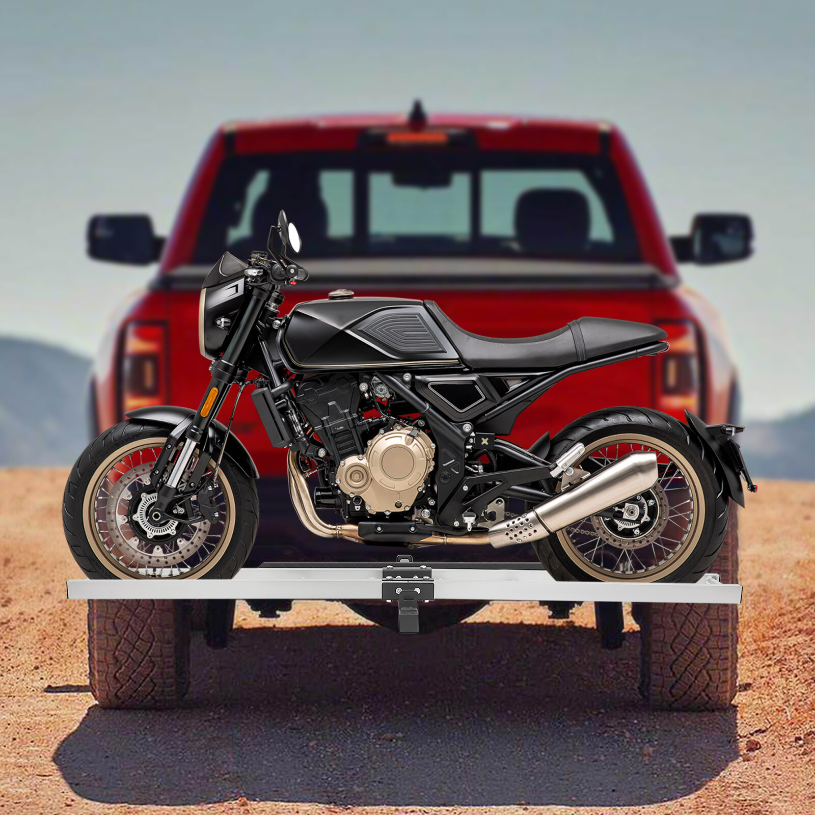 204kg/450lbs Motorcycle Carrier Aluminum Hitch Carrier For Dirt Bikes Bracket