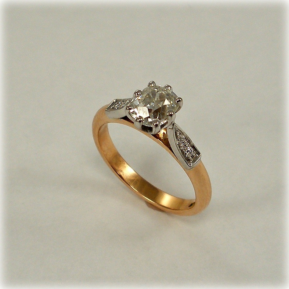 1.10 Ct Lab Grown Diamond Engagement Ring 14K Yellow Gold Solitaire Size 7