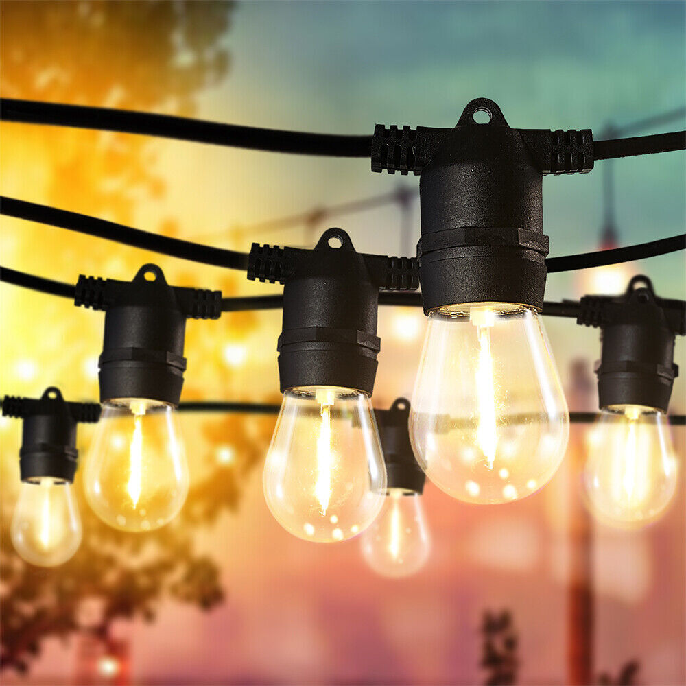 27ft String Lights S14 LED Shatterproof IP65 Warm for Outdoor Garden Patio Yard