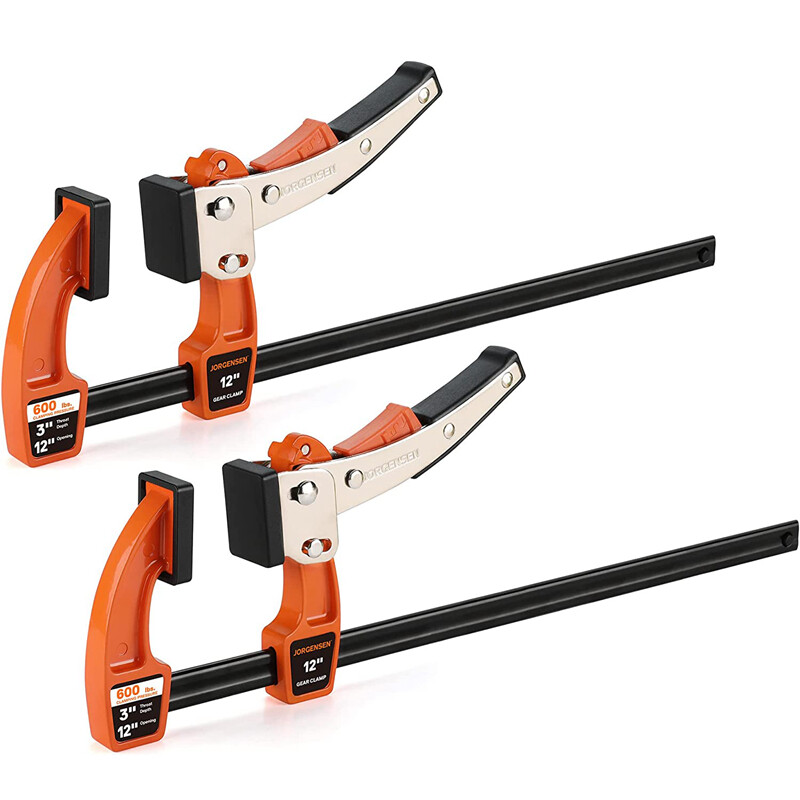 Jorgensen 2Pack 12-inch/4-inch/8-inch Bar Clamp Set Quick Release Gear Clamp Set