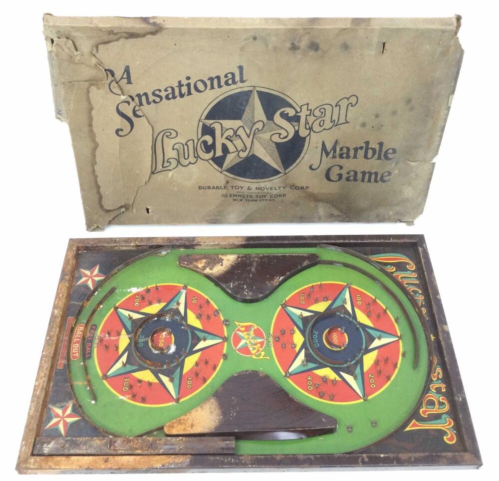 Antique Lucky Star Marble Board Game With Box 1/1 On eBay