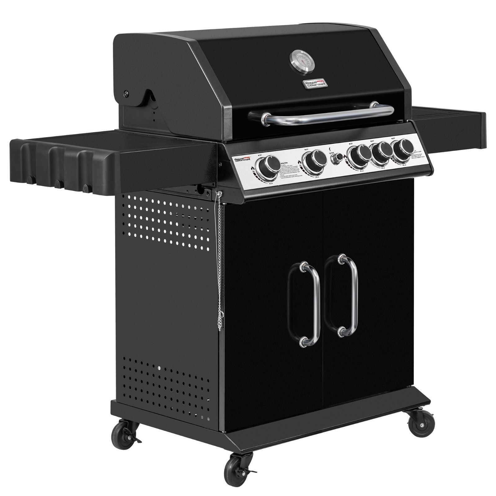 Royal Gourmet 4-Burner Gas Grill with Lidded Side Burner Cabinet Style Gas Grill