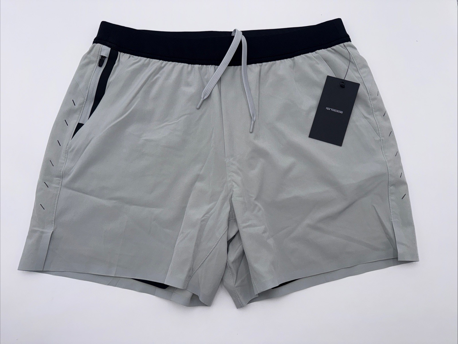 $85 Ten Thousand Men's Interval 5” Shorts With Liner -Light Gray-Large -New Tags