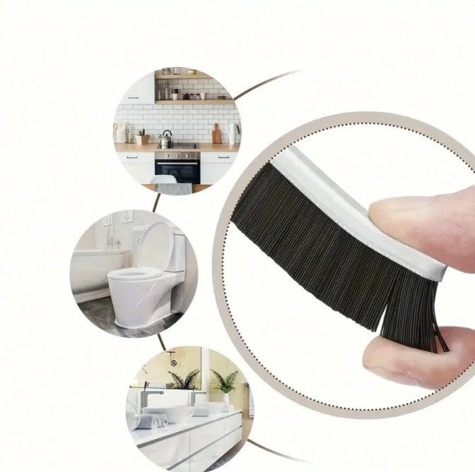 6pcs Long‑Handle Crevice Cleaning Brush – Stiff Bristles for Hard Grooves - NEW