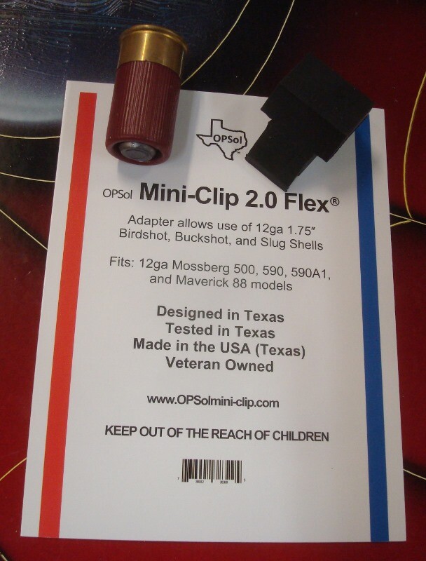 OPSol Mini-Clip™ 2.0 Flex™ USA made fits 12ga Mossberg 500 500A 590 Maverick 88