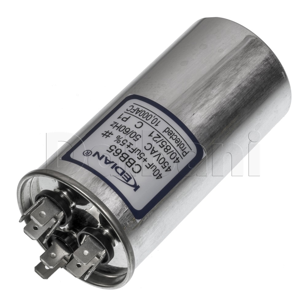 New 40+5UF Round Dual Run AC Capacitor 40+5MFD 450V CBB65 40/85/21 50X150mm