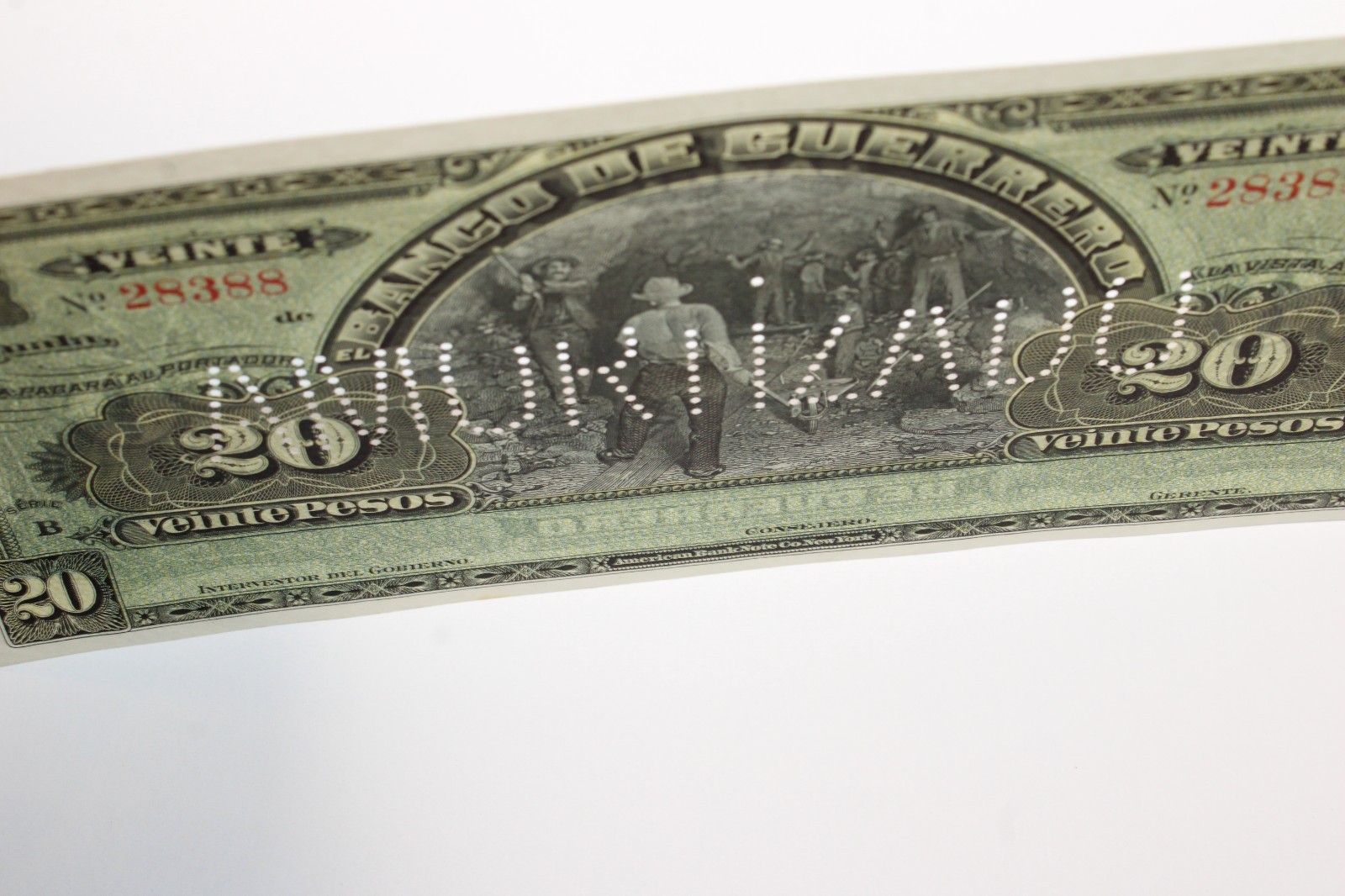 Mexican Revolution Banco de Guerrero 20 Pesos Banknote #0520