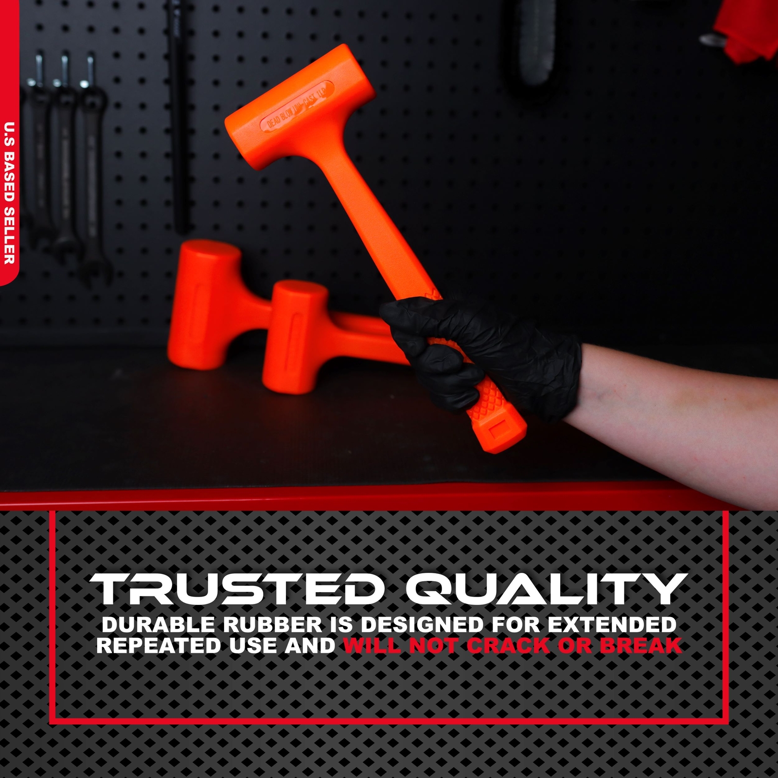 ABN Dead Blow Hammer Mallet 3-Piece Set with Non-Marring Rubber Coating