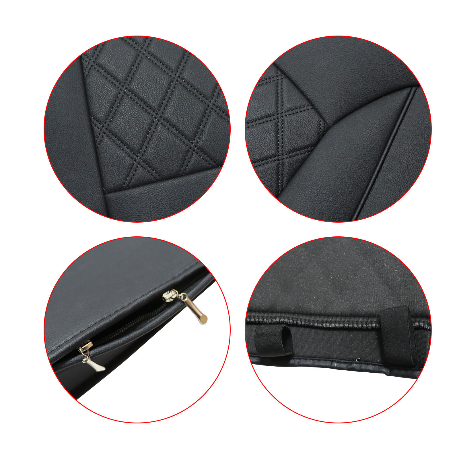 For 2007-2021 Chevy Silverado GMC Sierra 1500 5-Seat Cover Full Set Leather Pad