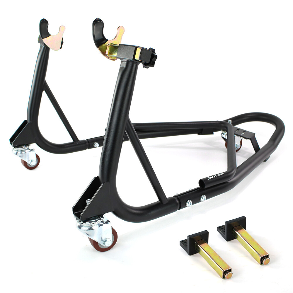 Steel Motorcycle Rear Wheel Mobile Lift Frame Bracket Stand Universal Black