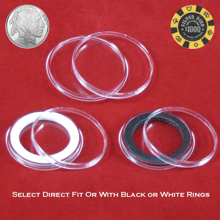 Air-tite 39mm Coin Holder Capsules for 1oz Silver Bullion Rounds & Casino Chips