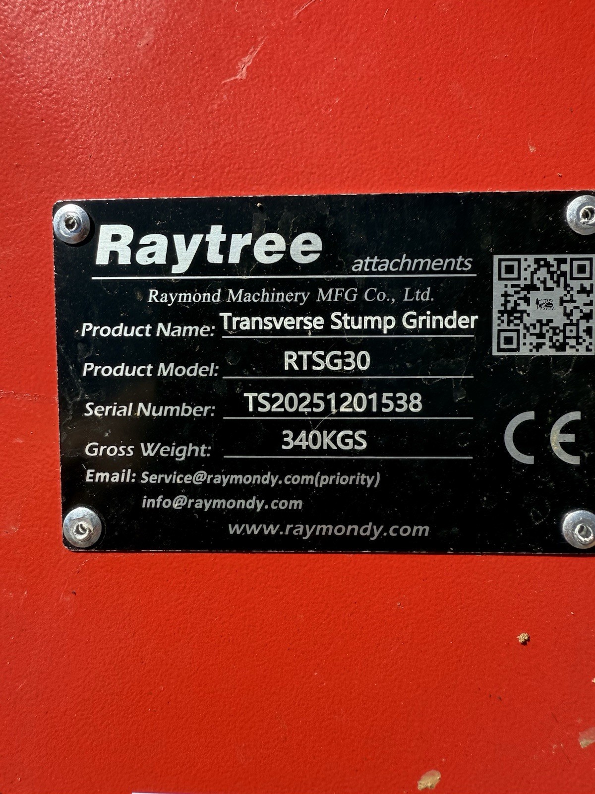 Raytree 31” Extreme Duty Transverse Stump Grinder Skid Steer Attachment