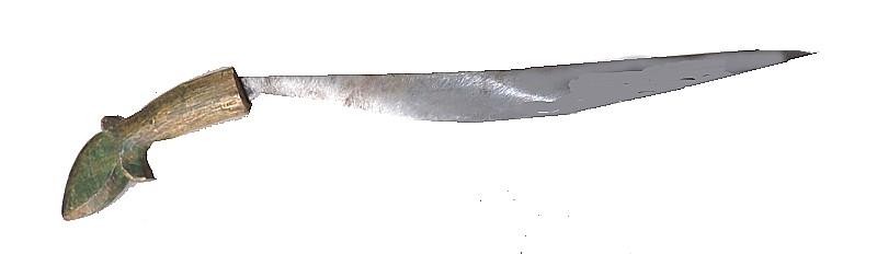 ANTIQUE TALIBONG - PHILIPPINE WEAPON -CARBON STEEL BLADE - WOOD HILT -13" BLADE
