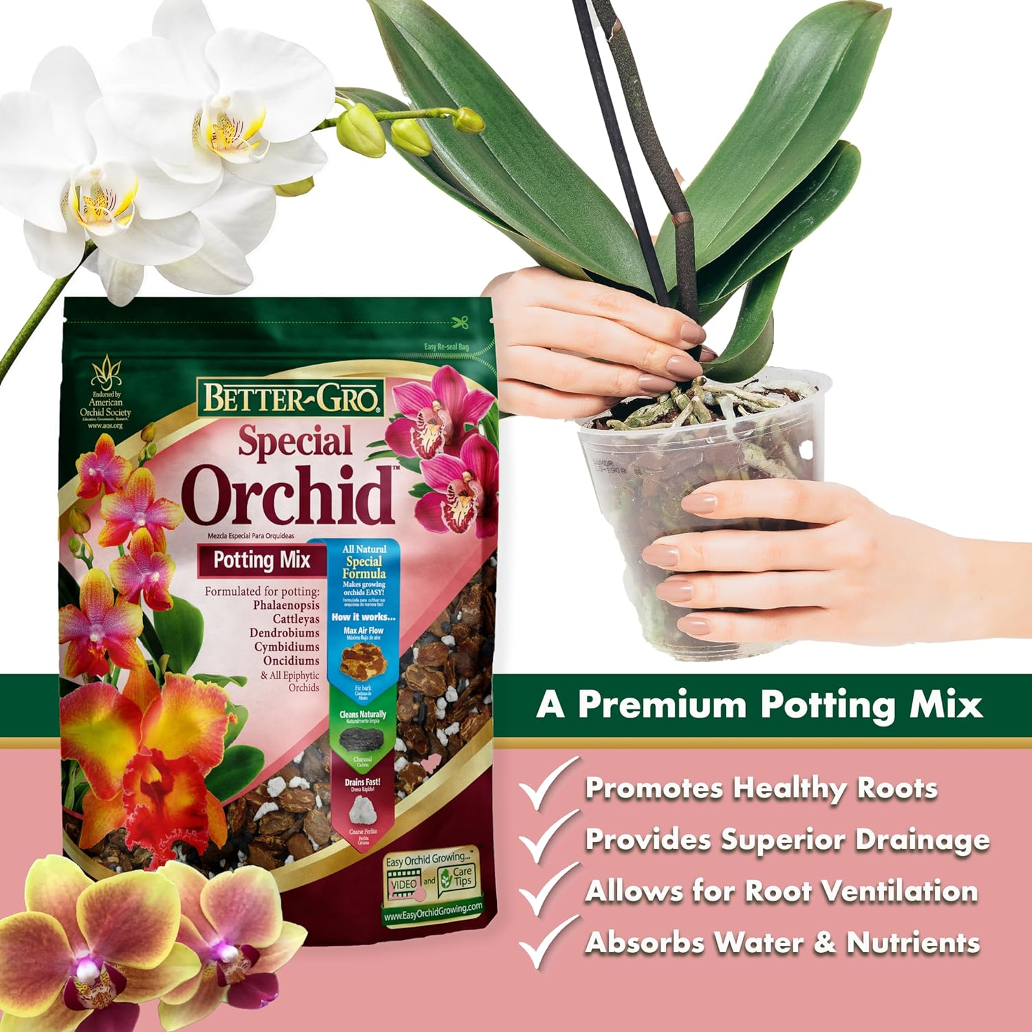 Special Orchid Mix - Premium Grade Orchid Bark Potting Mix - 4 Quarts