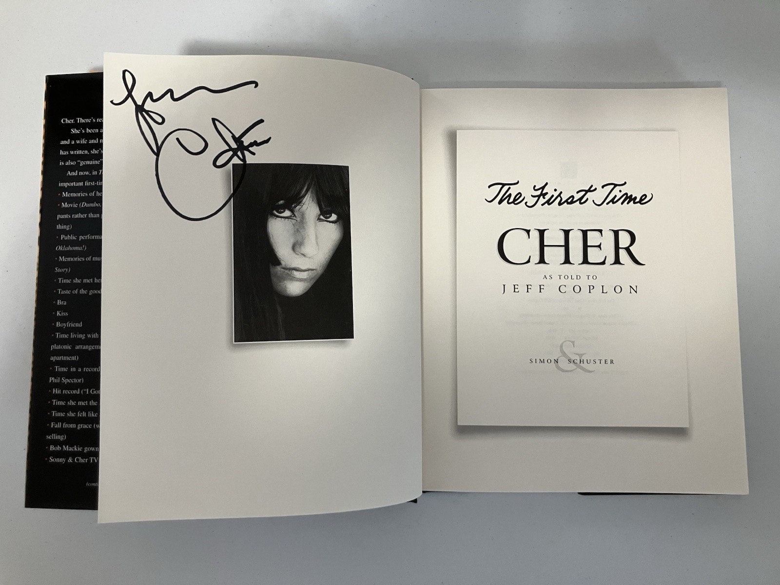 CHER SIGNED/AUTOGRAPHED THE FIRST TIME BOOK WITH COA