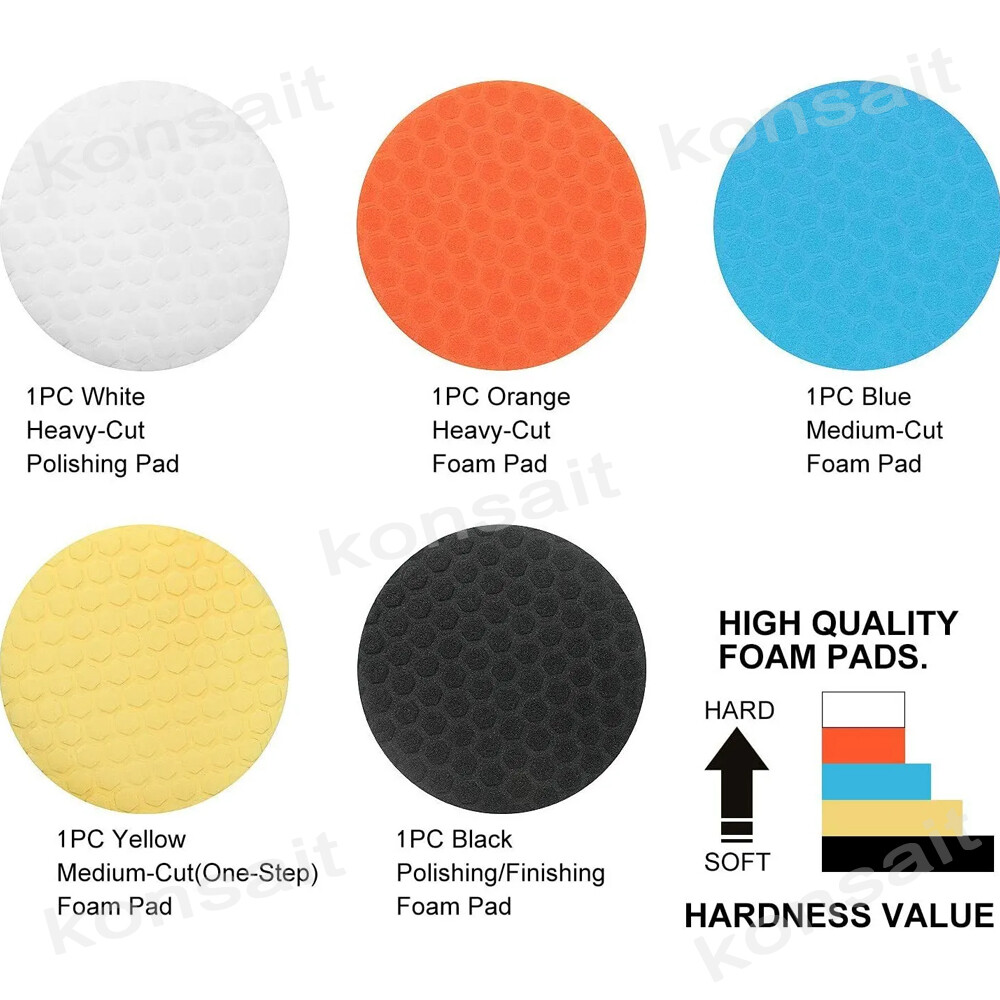 5PCS Polishing Pad 6inch Car Polisher Foam Buffer Waxing Finishing Buffing Wheel