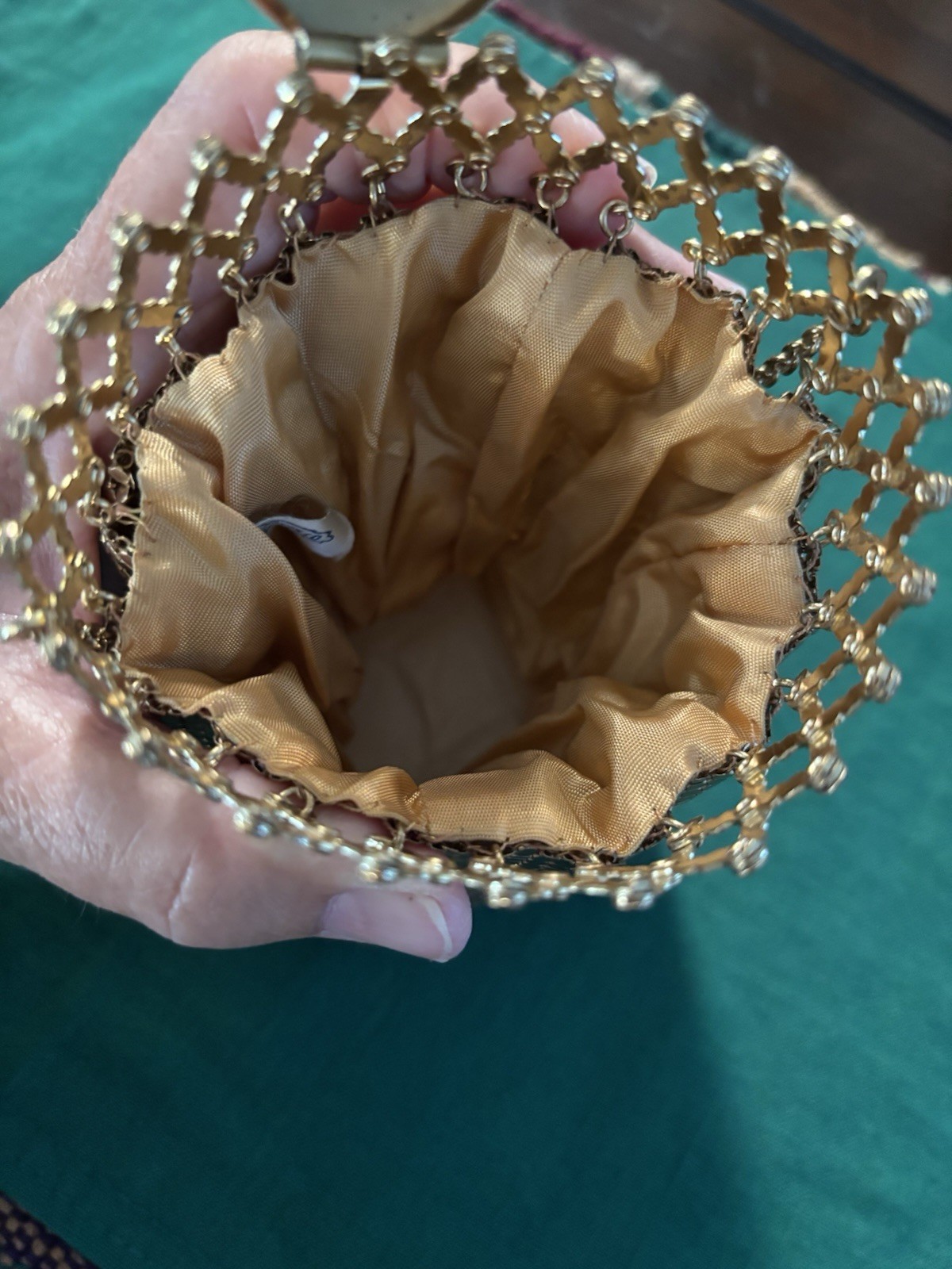 Vintage Whiting & Davis Mesh Purse Flapper Beggar's Bag Expandable Gate Top