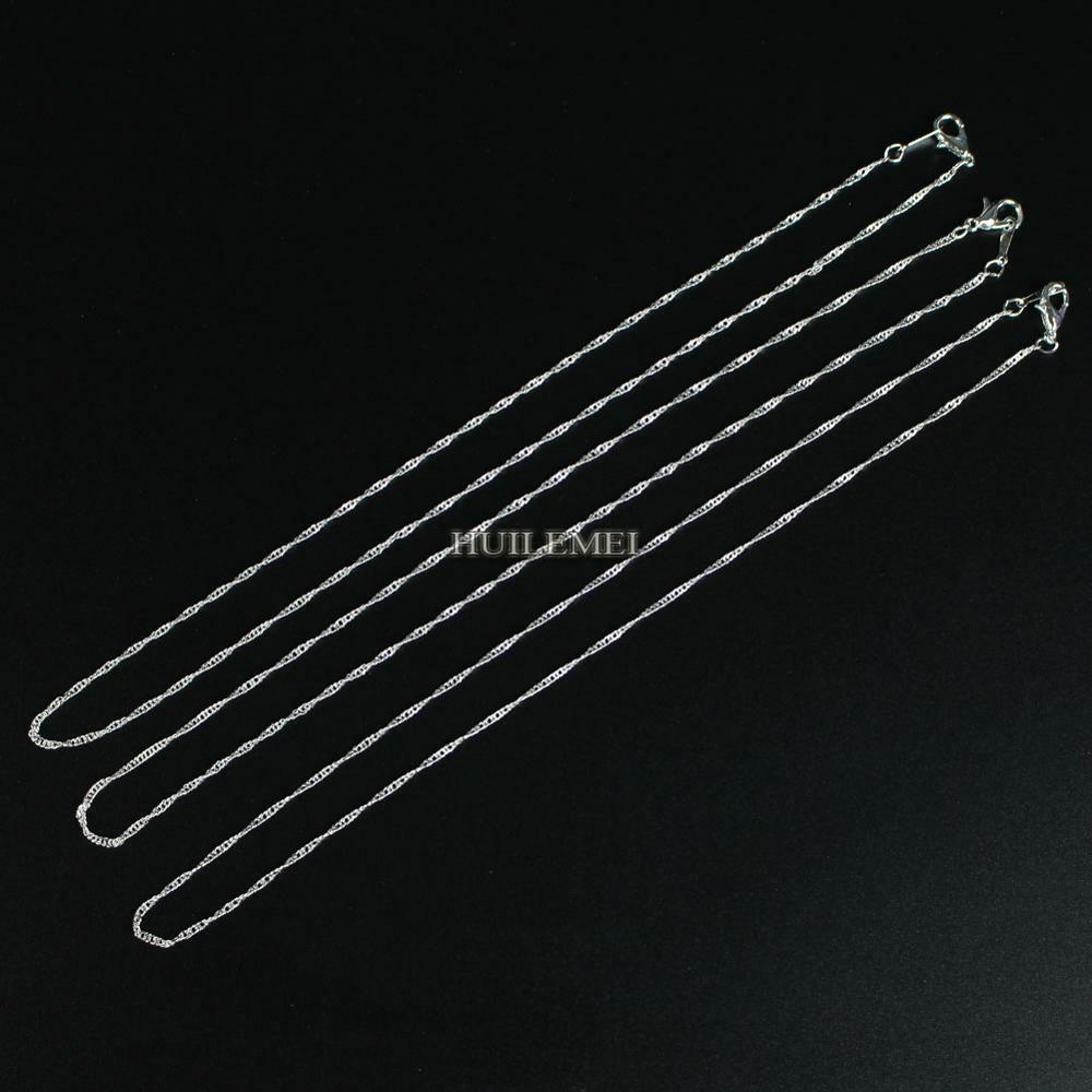 10pcs/lot 2mm 925 Silver Plated Water Wave Chain Necklaces 16" 18" 20" 24"