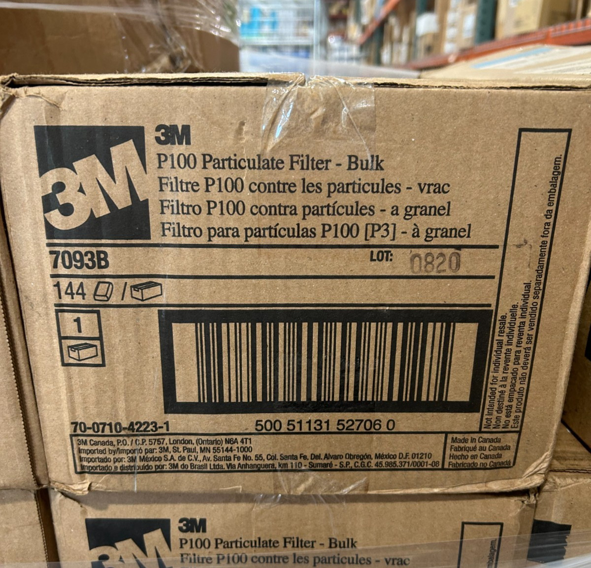 3M 7093b Filter Cartridges Bulk *144/CS* (72/pair) 7093 (x) EXP 08/2025