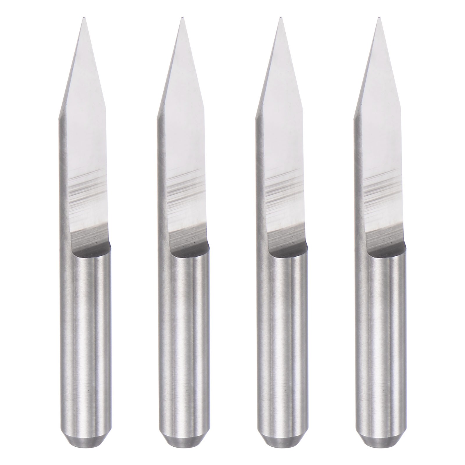 1/8" Shank 0.2mm Tip 30 Degree Solid Carbide Wood Engraving CNC Router Bit 4pcs