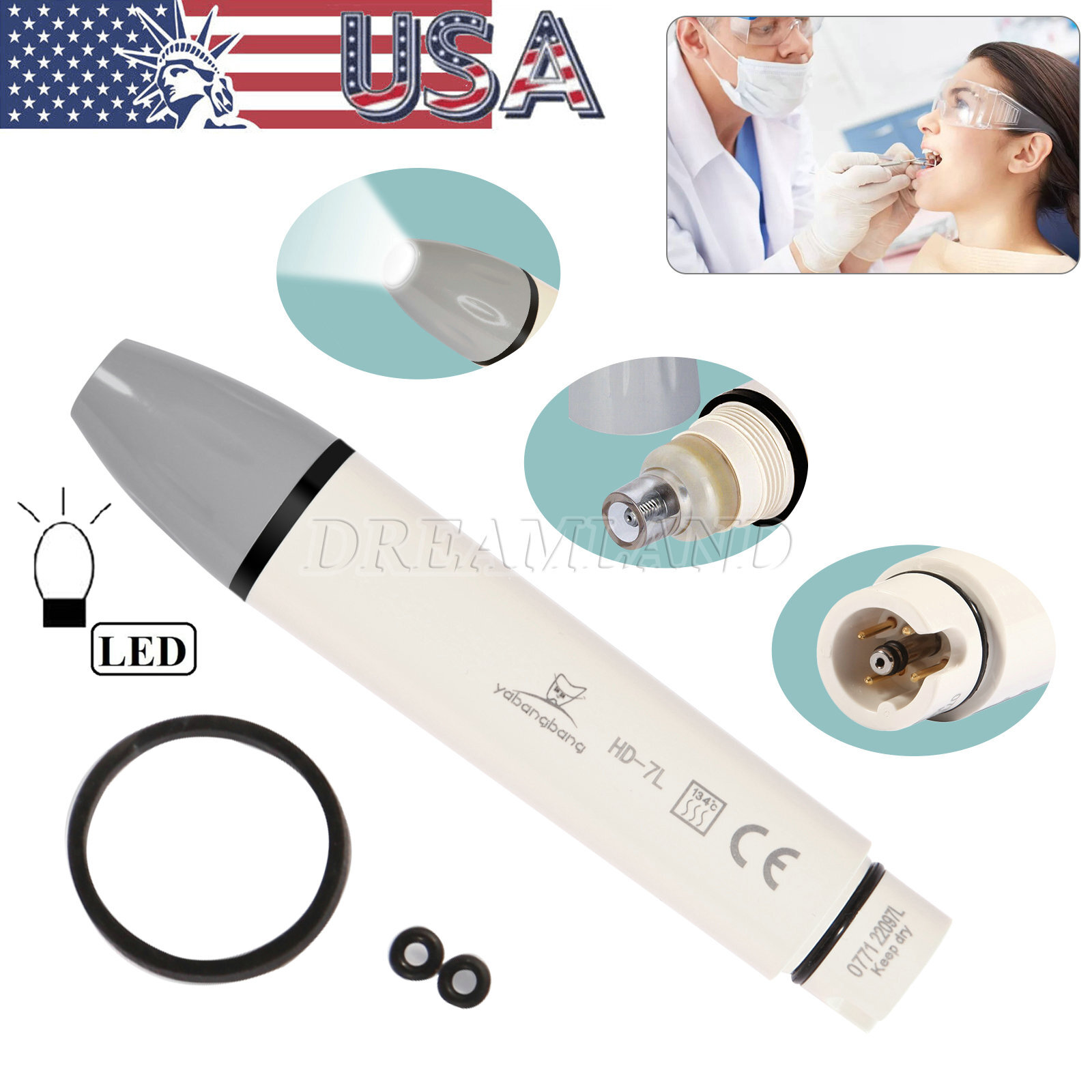 Dental Scaler Handpiece HD-7L for Ultrasonic Scaler DTE D5 D7 LED