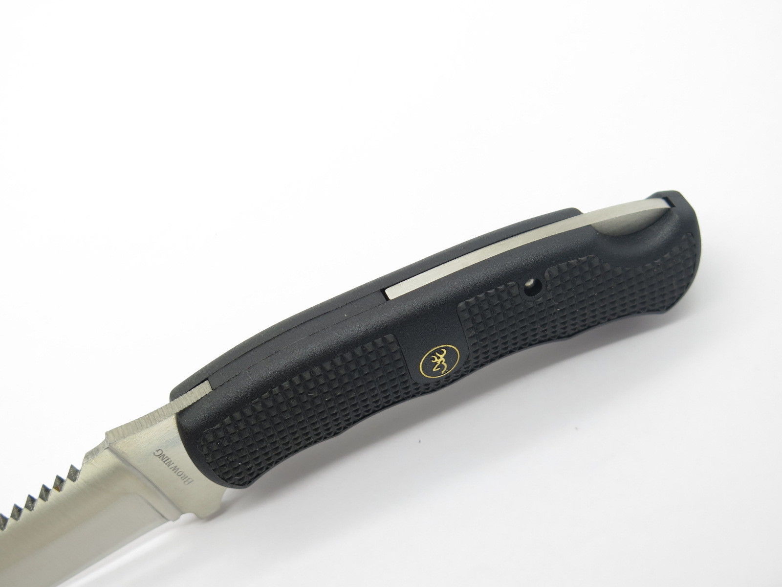 Vtg Browning 616 Seki Japan Swivellok AUS8A Lockback Fixed Saw Hunting Knife