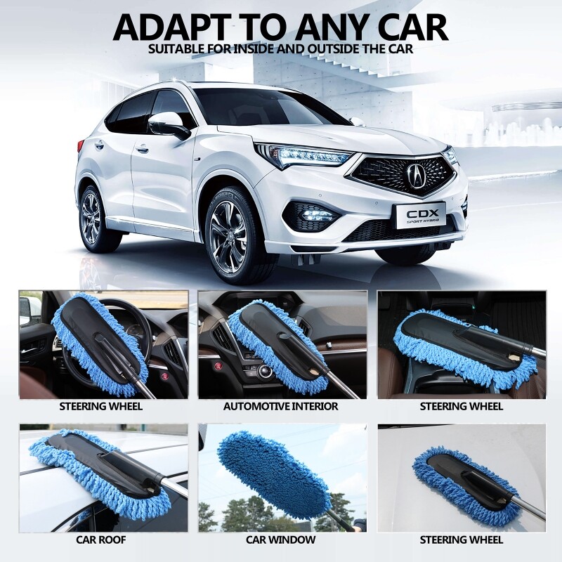 Soft Microfiber Car Duster Exterior Scratch Free Multipurpose Car Cleaning Tool