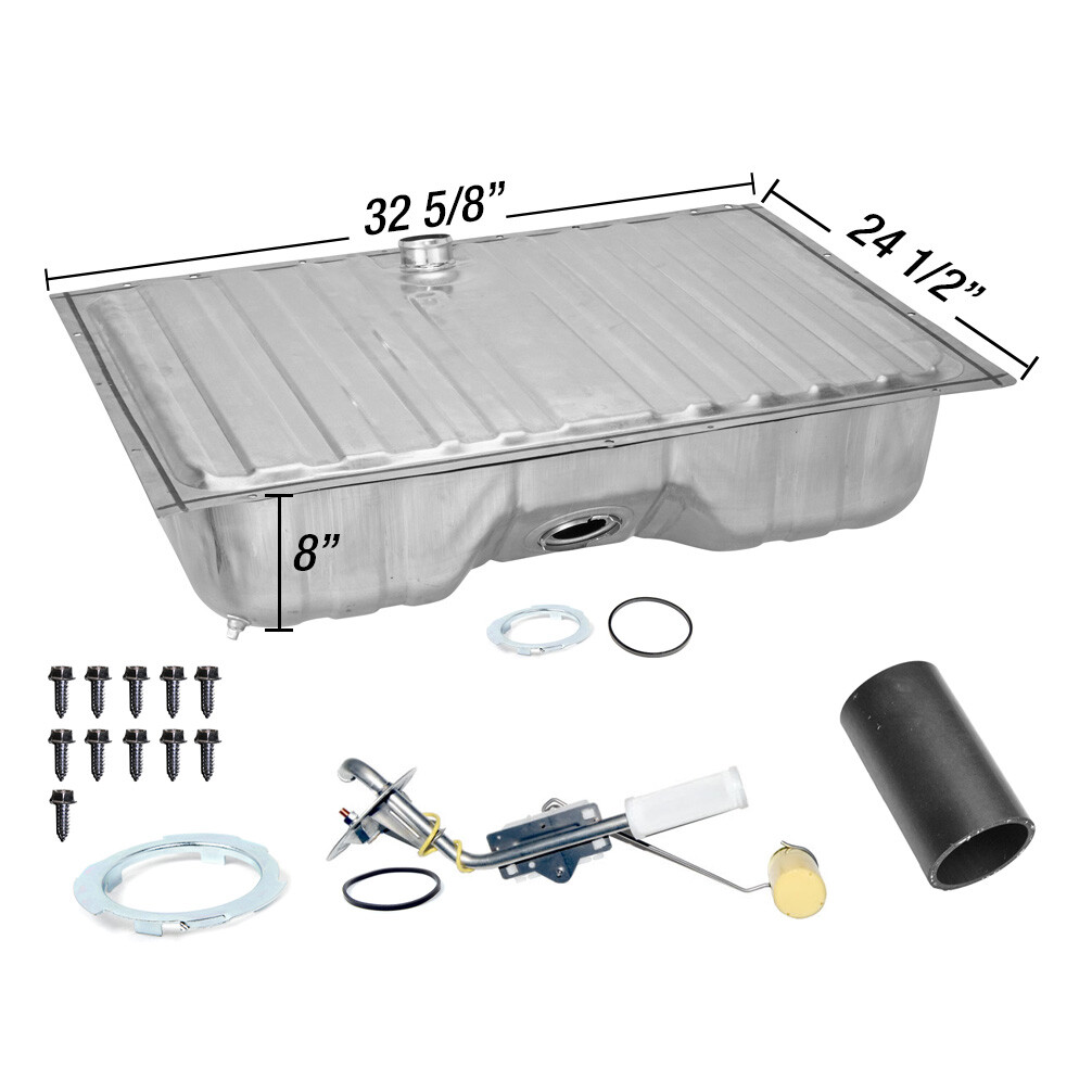 NEW Mustang Cougar Gas Fuel Tank Kit with Drain 1964-68 Sending Unit Hose Clamps