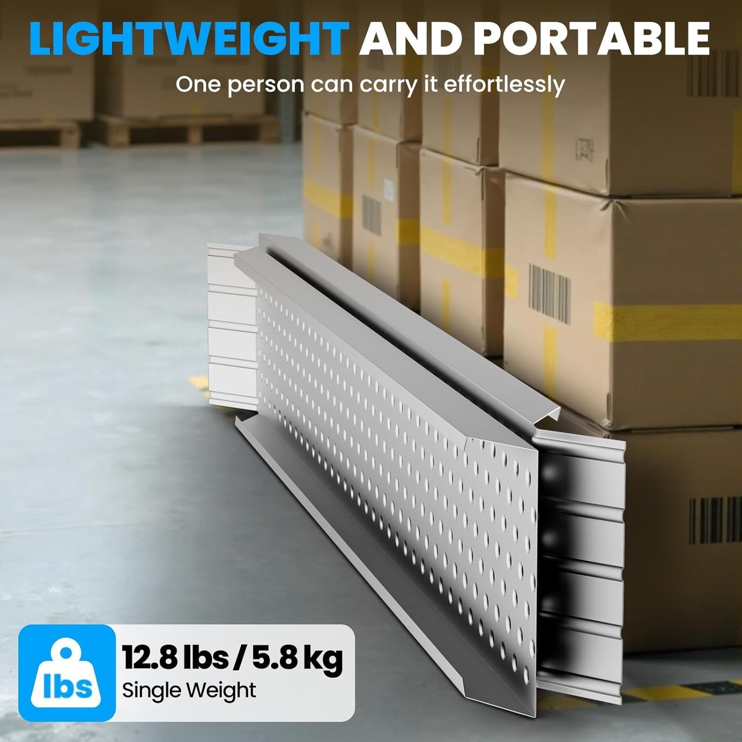 2PCS 9x63inch Aluminum Shed Ramps, Riding Mower Loading Ramps 880lbs Capacity