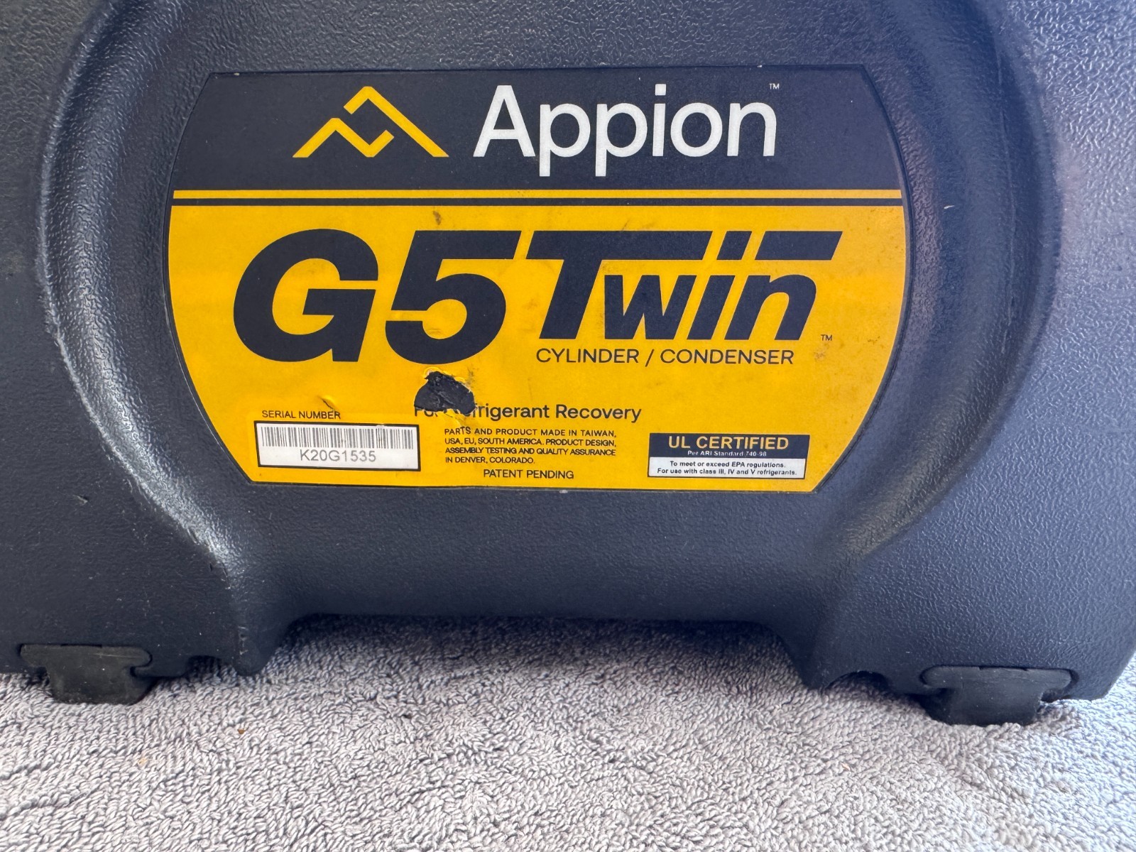 Used - Appion G5 TWIN Twin Cylinder Recovery Unit (LotA5)