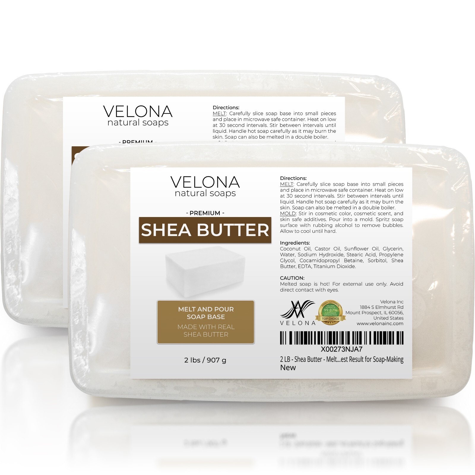 2,5,10,25 LB - Shea Butter Soap Base by Velona SLS/SLES Free Melt Pour
