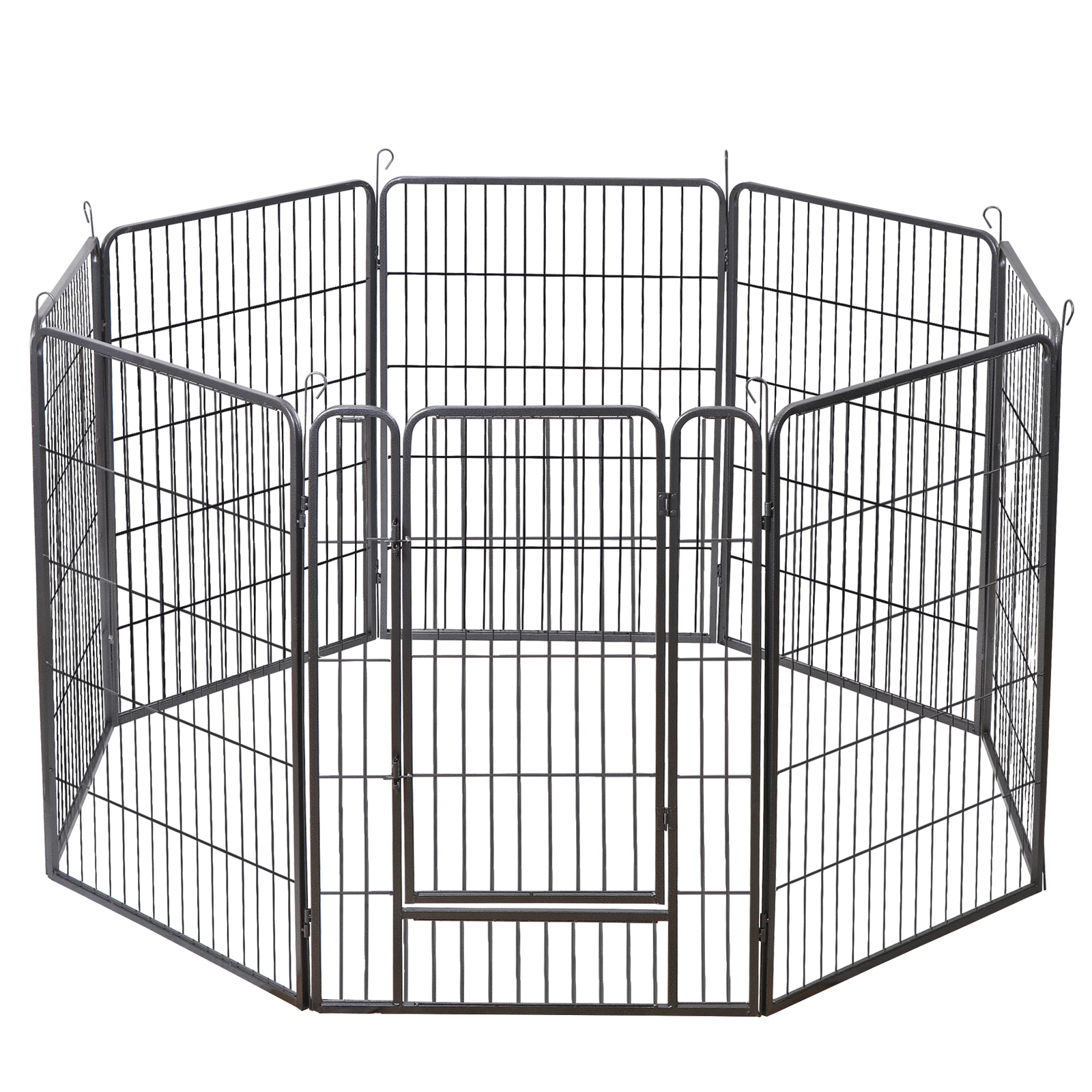 40" 8 Panel Heavy Duty Metal Pet Dog Playpen Kennel Exercise Fence Cage Black