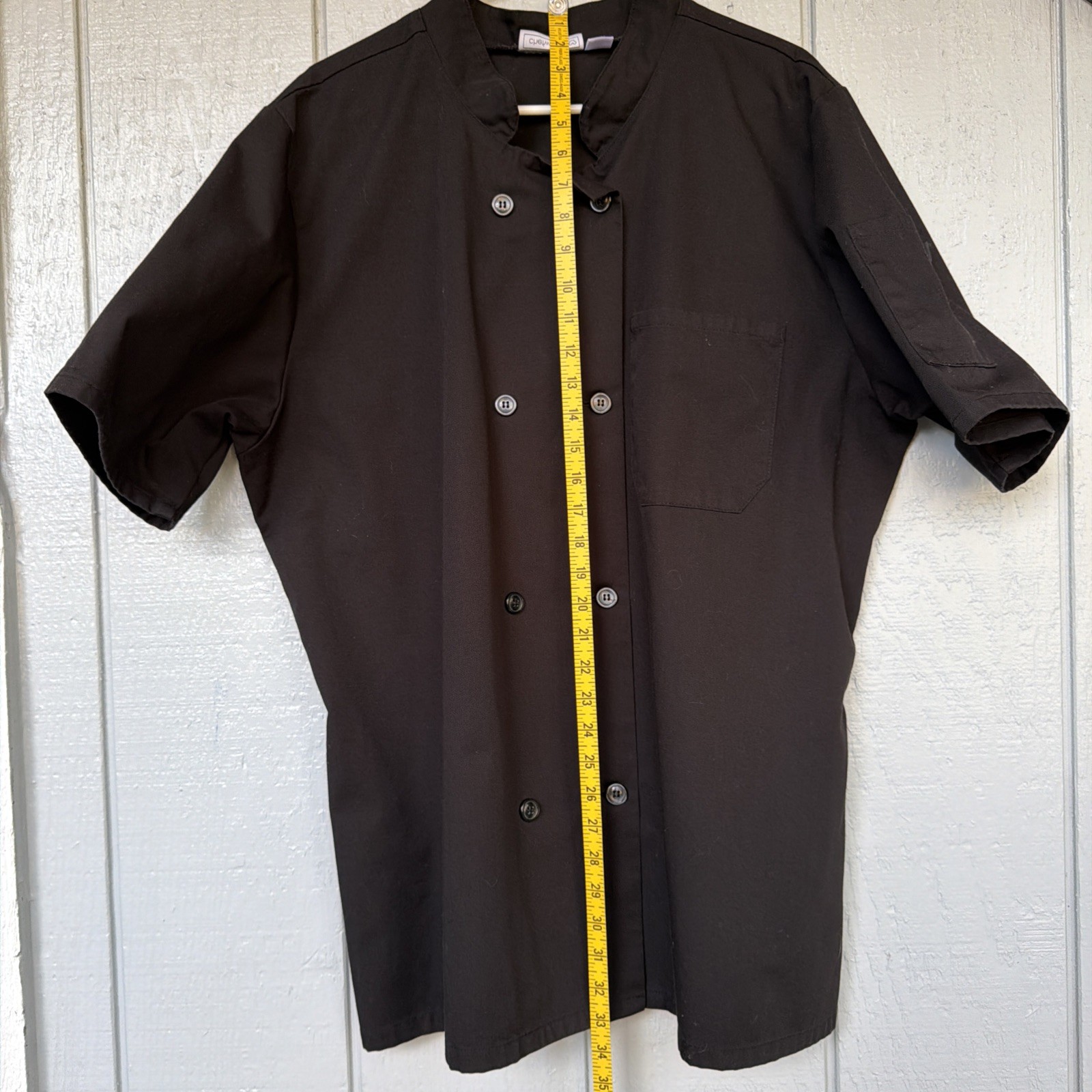 Men's Chef Coat Chefwear Jacket 3X Short Sleeve Black Button Pockets