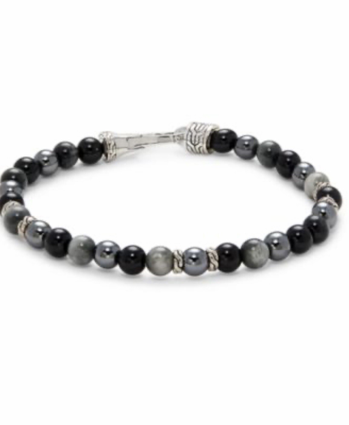 John Hardy Black Onyx Eagle Eye & Hematite Bracelet